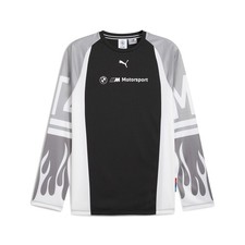 PUMA Bmw M Motorsport Graphic Crew Neck Long Sleeve T-Shirt Mens Black Casual To