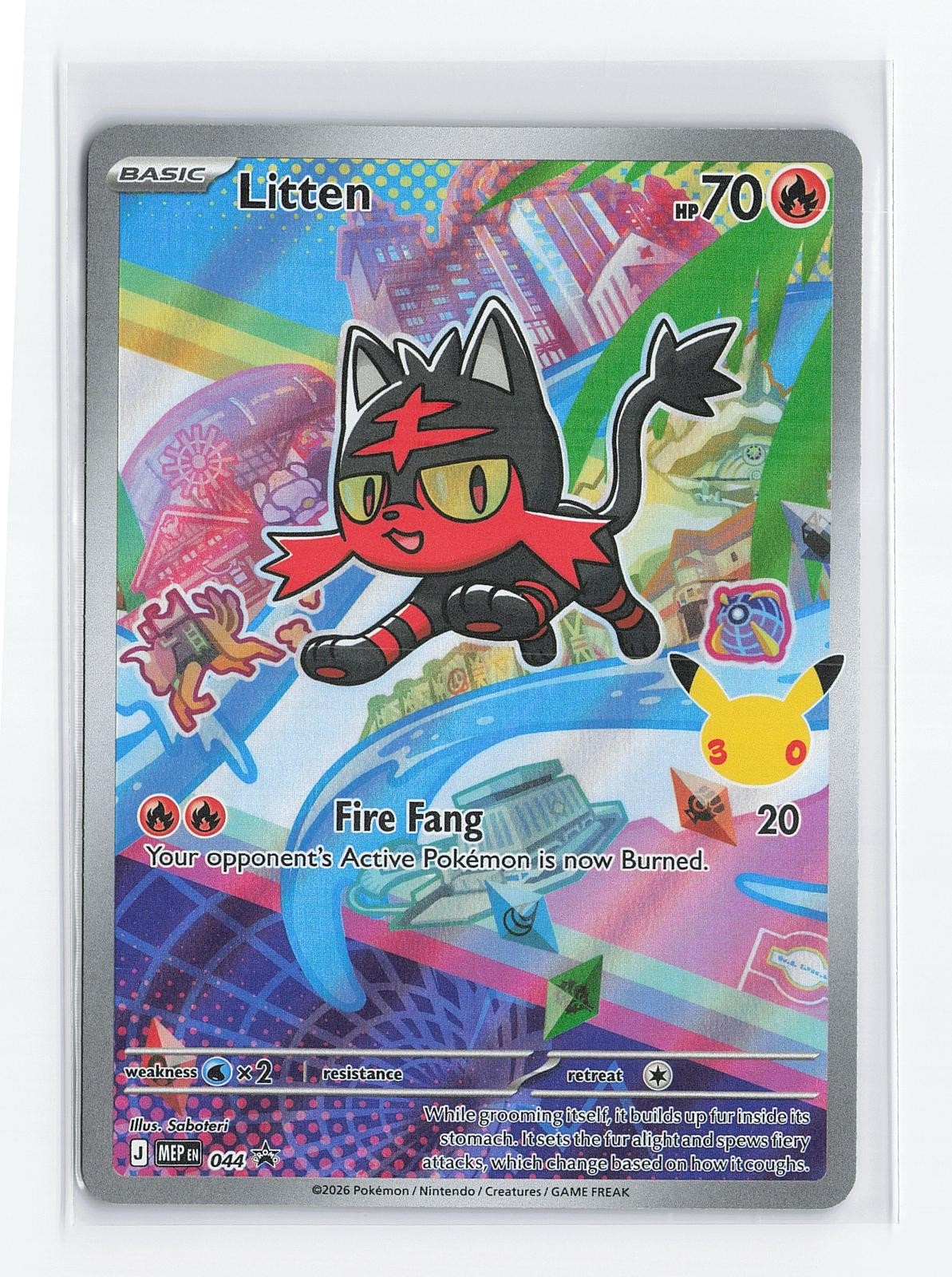 Litten 044 Holo Promo ME: Mega Evolution Promo Pokemon Near Mint