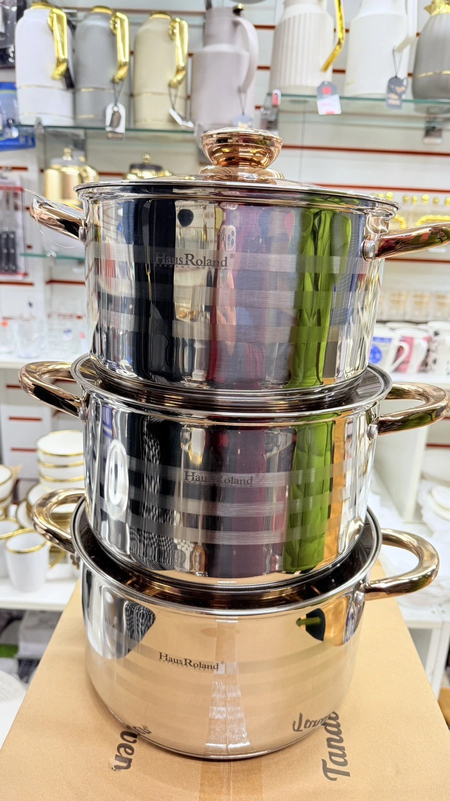 6-Piece Stainless Steel Stockpot/Cookware Set Casserole Dishes with Glass Lids