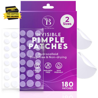 Invisible Pimple Patches for Face (180 Count), Zit Patches for Spot Cover, Hydro