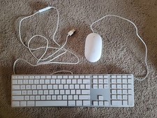 Apple A1243 Wired Keyboard and A1152 Mouse With USB Extension Cable; Used