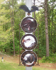 Set of 3 EAGLE Plates and 30" Rack Collectors or Decorative Wall Man Cave Cabin — photo 1