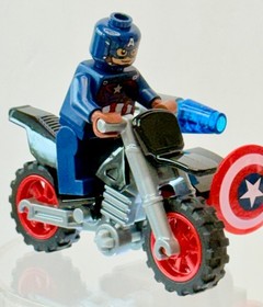 LEGO&reg; Marvel Super Heroes Captain America Minifigure & Motorcycle *EXCELLENT*