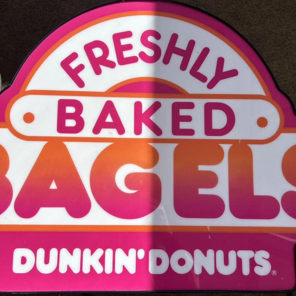 Dunkin Donuts Bagels Freshly Baked Lighted sign - 20 x 30 1/2 Vintage & Retired - Image 3 of 4