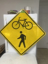 Bike Bicycle Pedestrian Authentic Street Traffic Sign (30"x30") 11-17