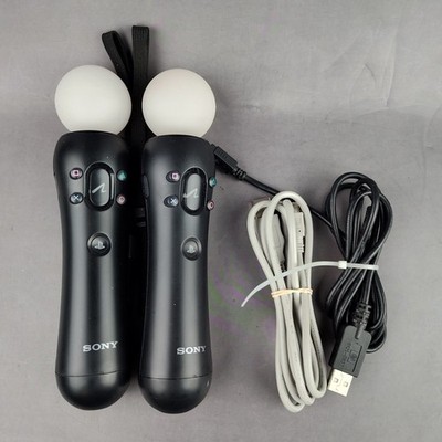 Sony PlayStation Motion Controllers Set of 2 Black CECH-ZCM1U USB Mini-B