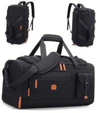 Gym Bag for Men and Women with Shoe & Laptop Compartment, 3-in-1 Medium Black