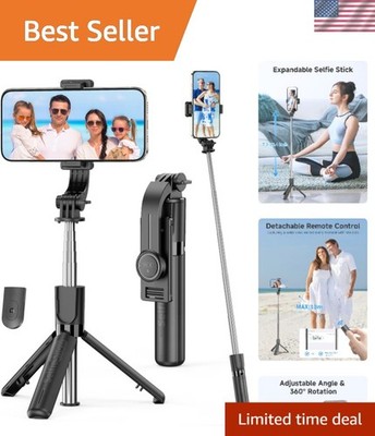 Selfie Stick, 4in1 Extendable Tripod Stand w/ Wireless Remote & Holder 360°
