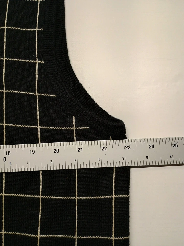 Colete Suéter Masculino Vintage City Casuals Grande Preto Xadrez Algodão  - Imagem 4 de 4