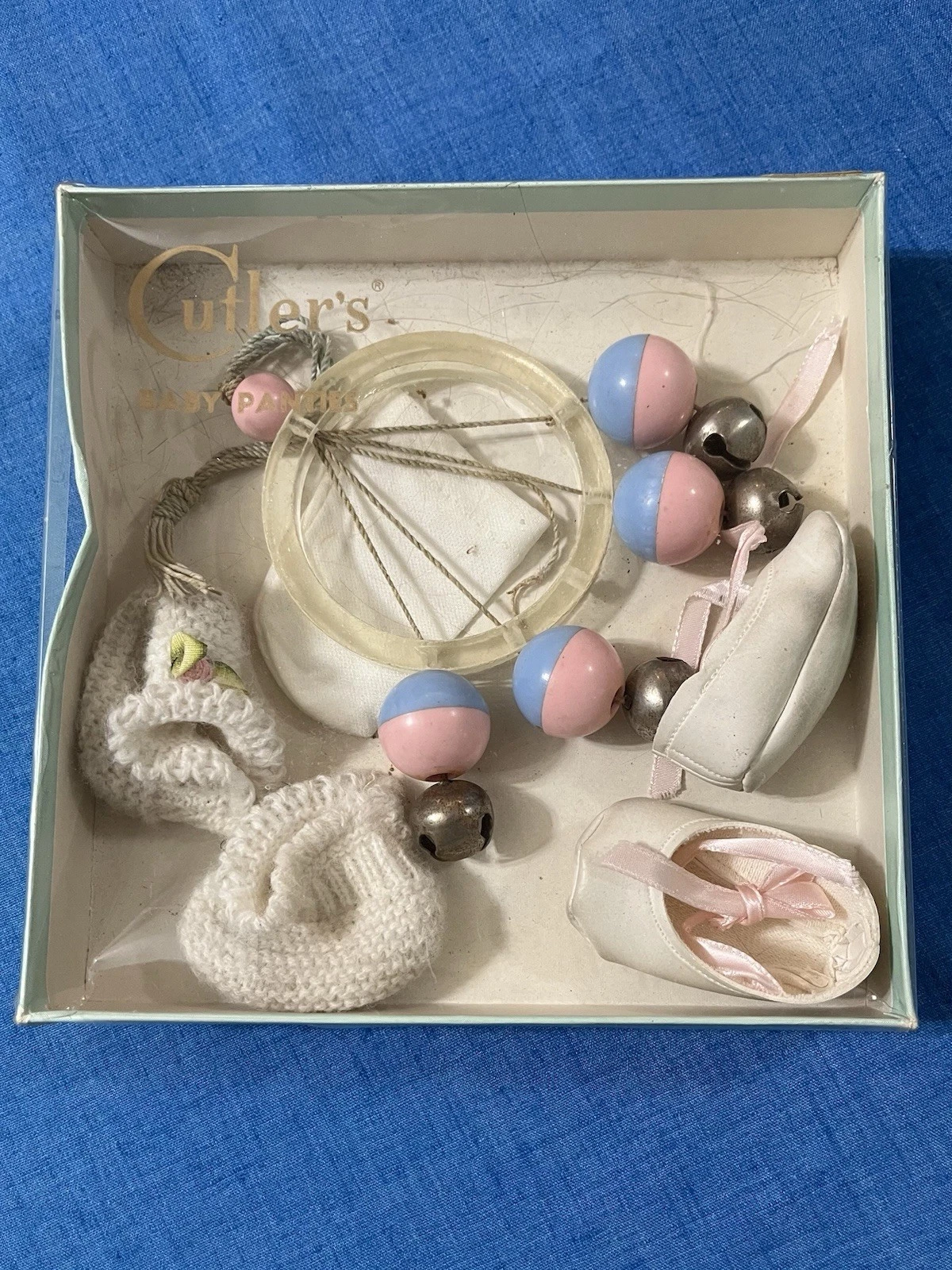 Vintage Cutler's Baby Set Raddle Booties Socks NOS