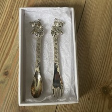 Twinkle Twinkle Silver Plated Fork & Spoon Set Baby Collection In Original Box