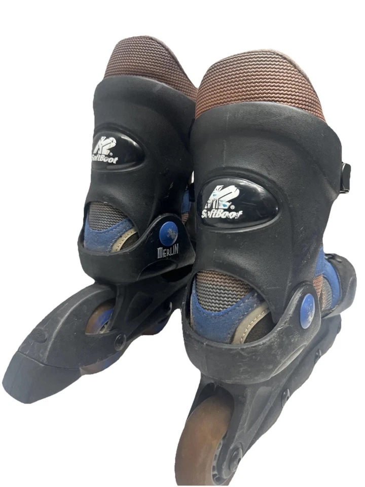 K2 Merlin Patines en Línea Ajustables Juveniles Talla 4-6 Marrón Azul Softboot Rollerblad Foto 4 de 4