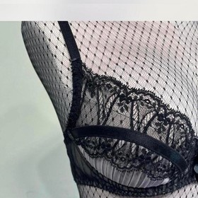 Agent Provocateur Fifi Lingerie Set 34DD Size 3 Pink Black Sheer Lace NWT
