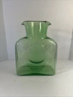 BLENKO 1950s Water Bottle/Carafe Hand Blown Art Glass Emerald Green VTG MCM 8"