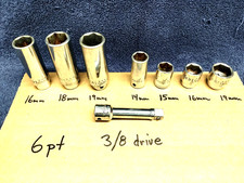 Mac Tools Lot Of 7 Metric Sockets And 1 Extension. 6 Pt. Mac Tools Lot Of 7 Metric Sockets And 1 Extension. 6 Pt.