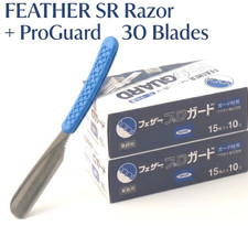 FEATHER Artist Club SR Straight Razor ACSR-NBL ProGuard 30 Blades Japan