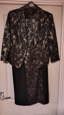 Ladies black and gold floral suit dress and jacket size 12 by Simon Jeffrey new