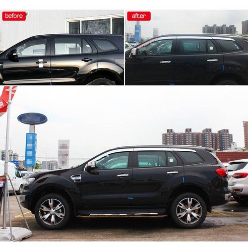 Visera deflector de viento ventana lateral cromada protector contra viento lluvia apto para Ford Everest 15+ - Imagen 2 de 10