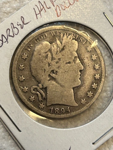 1894 barber half dollar- Choice VG