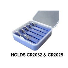 CR2032 or CR2025 Button Battery Case Holder Organizer Storage HOLDS 15 BATTERIES