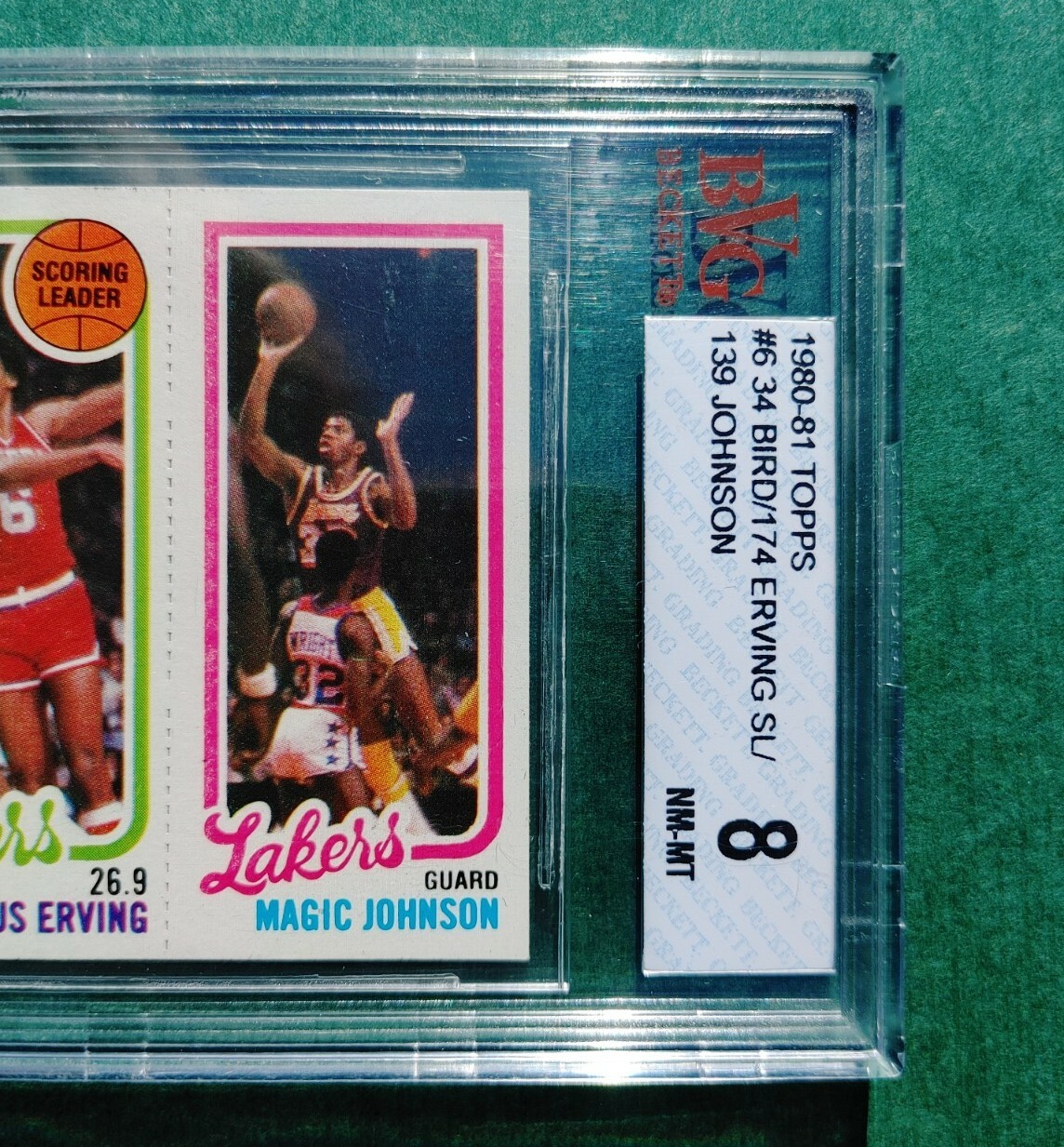 1980-81 Topps #6 Larry Bird Magic Johnson Julius Erving ROOKIE BVG 8 NM-MT  view 8