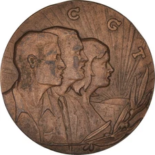 [#184809] France, Medal, Syndicat, CGT, AU(50-53), Bronze