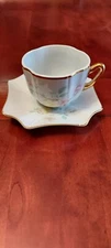 Portuguese Porcelain Coffee Cup and Saucer with Floral Pattern by Bemorporce