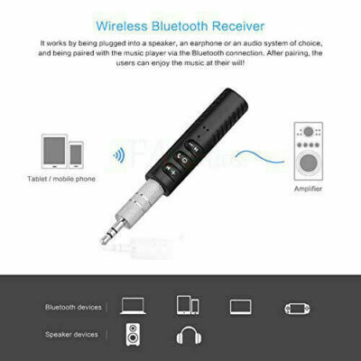 Bluetooth Car Adapter With 3.5mm Jack - Hands-Free Audio & Music Receiver For Car AUX, 12V-26V
