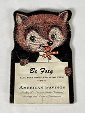 1956 American Savings & Loan Association Dime Be Foxy Paper Bank Detroit MI