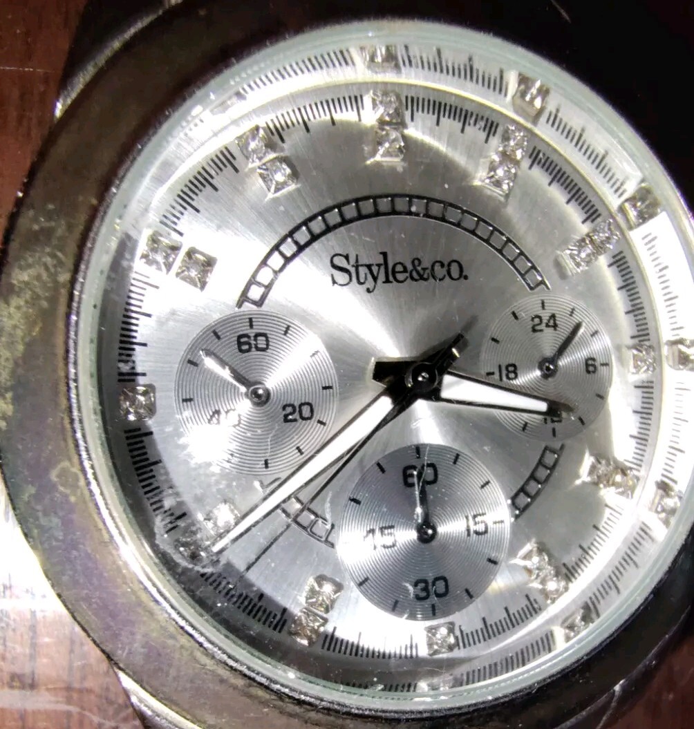 NIB Style&co ladies silver tone dress watch NEW BATTERY NIB Style & Co Women main image 4