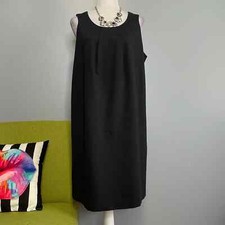 Lands End Black Sleeveless Shift Dress 14 Work Cocktail