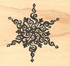 Old World Winter Snowflake, Wood Mounted Rubber Stamp JUDIKINS - New, 2585E