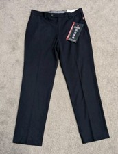 NWT Chaps Dress Pants Mens Sz 32x30 Blue Feldman Performance Flat Front Stretch 