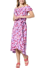 C Wonder by Christian Siriano Off Shoulder Flounce Dress Lilac