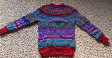 handgestrickter Inka Pullover aus Bolivien u. handgestrickter Pullover von Mutti