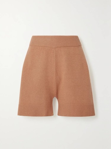 NWT FRANKIE SHOP Juno Wool-Blend Shorts, Camel, Large