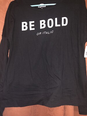 Old Nave Long Sleeve Tee Size M Medium New Read Be Bold 