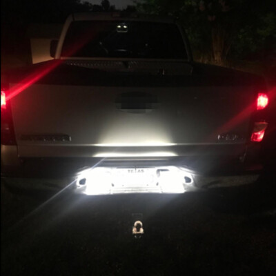Bright White LED License Plate Lights For GMC Sierra – Chrome Housing, Plug & Play