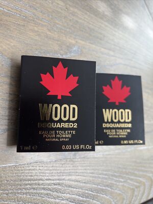 2 DSQUARED2 Wood For Him for Men EDT Sample Size Spray 0.03 oz / 1 mL