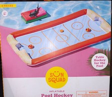 Sun Squad Pool Hockey Inflatable Water Floating Table Hockey Set, Pool Toy