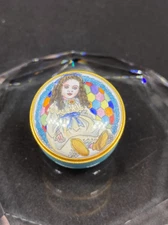 Halcyon Days Porcelain Doll Mini Trinket Box NEW!