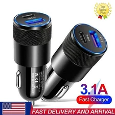 1PC Dual USB PD Type-C Car Charger Fast Adapter For iPhone 14 13 12 11 Samsung