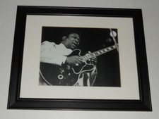Framed BB King The Blues Legend b/w with Lucille Guitar B.B. King '75   14"x17"