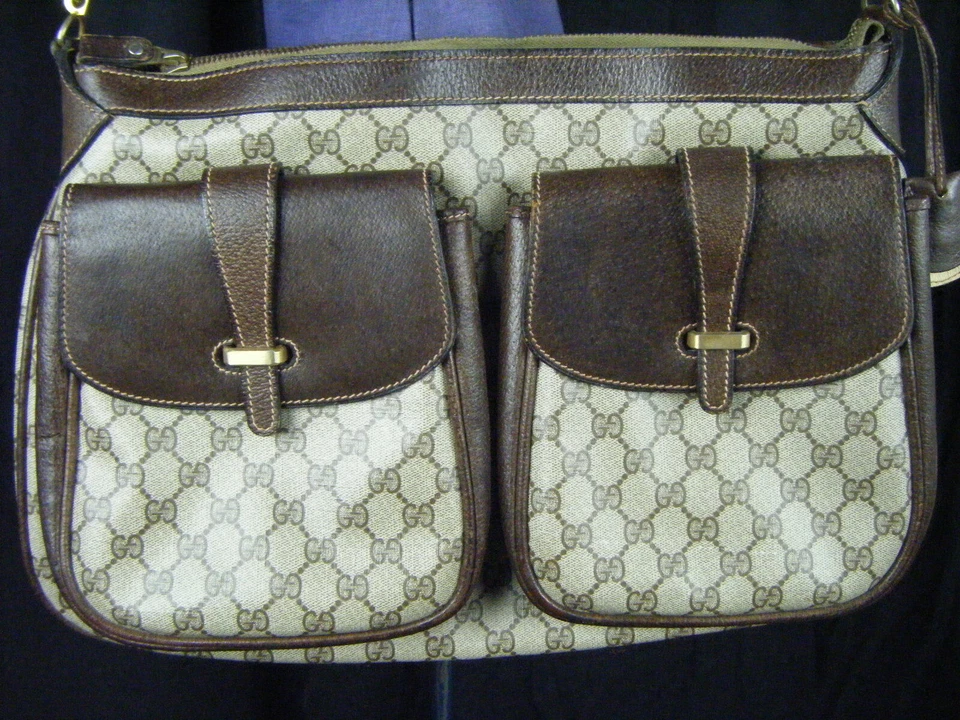 Bolso de Hombro de Viaje GUCCI De Colección Años 70 Hecho a Medida Raro Marrón Monograma GG Foto 2 de 4