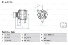 ALTERNATOR BOSCH 0 986 046 060 FOR ,FIAT,IVECO,UAZ
