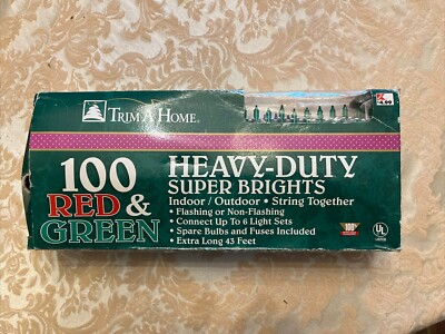 Trim A Home Christmas Lights Heavy Duty Super Brights 100 Red And Green
