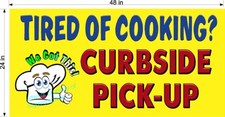 TAKE OUT CURBSIDE CURB SIDE RESTAURANT VINYL BANNERS  CHOOSE YOUR SIZE NEW 