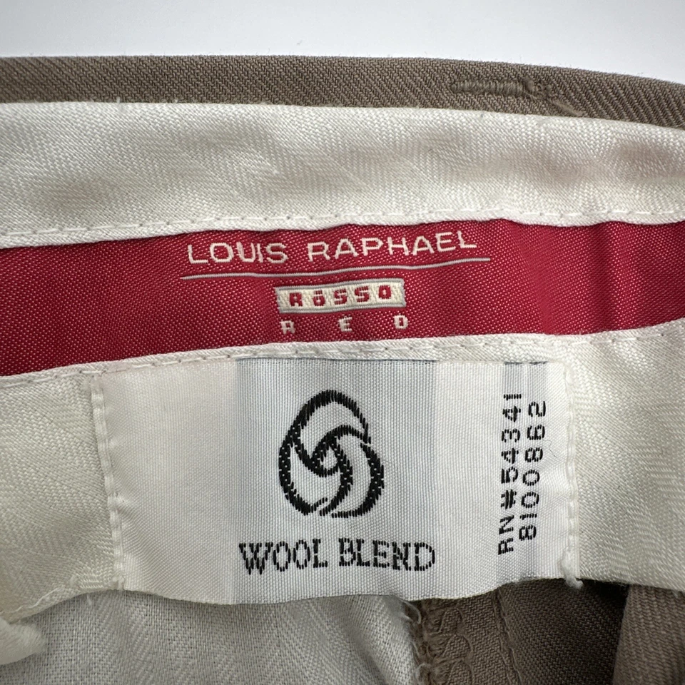 Pantalones clásicos Luis Raphael Rossi mezcla de lana roja para hombre 40x39 beige bolsillo. #18451 Foto 3 de 4