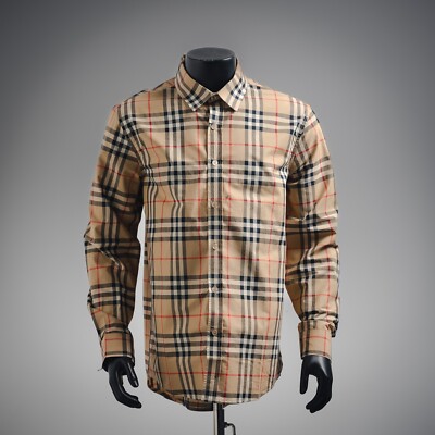 BURBERRY Shirt Camel Check Medium M