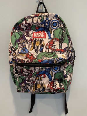 Marvel Comics Avengers Backpack Book Bag 16  Hulk Iron Man Spider Man Thor 